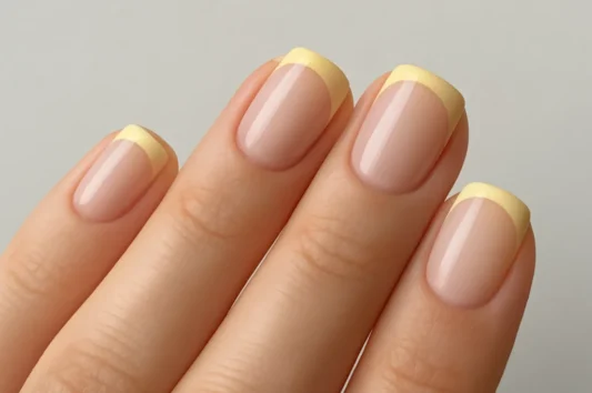 yellow nail hand