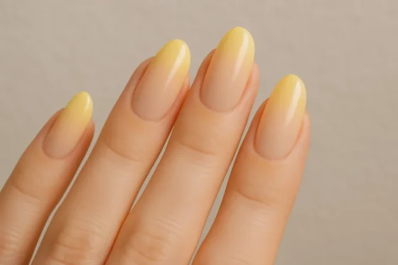 yellow nail art