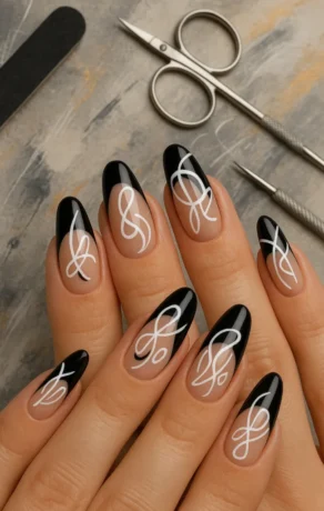 black nail hand